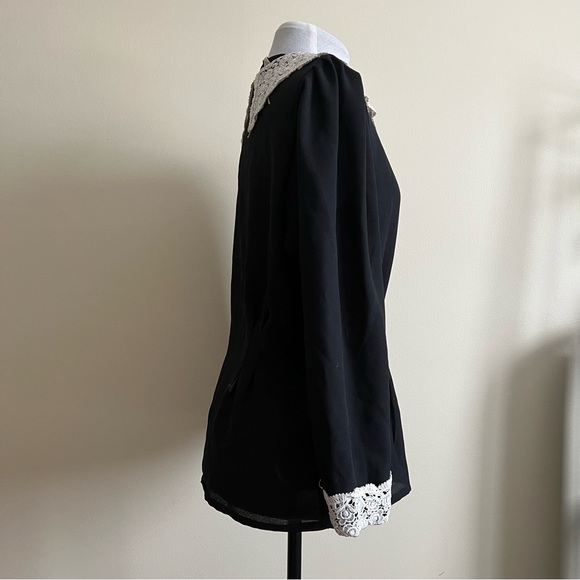 vintage 80s eaton statement collar blouse - Picture 4 of 15